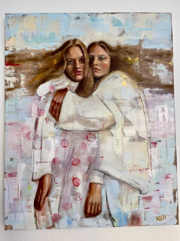 Sisters Oil on canvas, 24 × 30 in.
