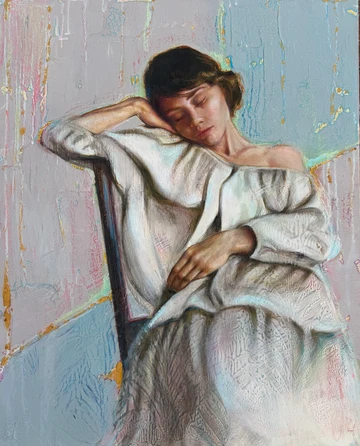 Mary’s Long Journey Oil on canvas, 30 × 24 in