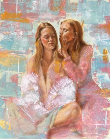 The Secret Oil on canvas, 24 × 30 in.