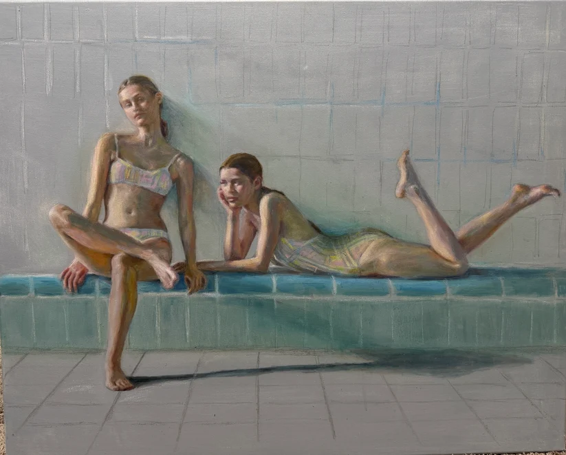 Bathers at Rest Oil on canvas, 30 × 24 in.